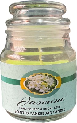 PREPLE Yankee Jar Candles Burn Time: 12 Hours Paraffin Wax Smokeless & Long Lasting Candle(Green, Pack of 1)