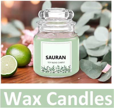 Sauran Pack of 1 Scented Jar Candle 5W x 9H Centimeters WC94.2 Candle(Green, Pack of 1)