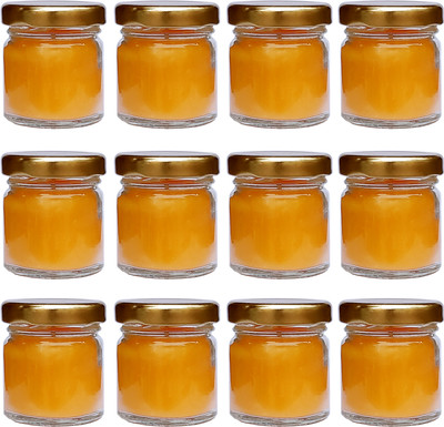 PIC Handpourd Pomelo Scented Mini Jar Wax Candle(Orange, Pack of 12)