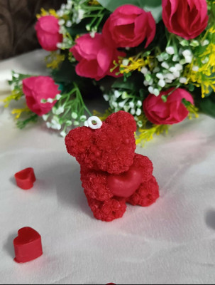 SCENTORA NEW25_Unique_ Rose teddy bear mogra scented soy wax candle Candle(Red, Pack of 1)