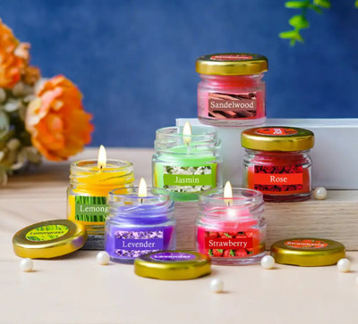 WOJJOY Creation Rose Shaped Scented Candles | Candle(Multicolor, Pack of 6)