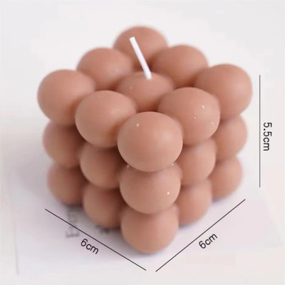 Aatman Enterprise Bubble Cube (3 Layer) Candle(Brown, Pack of 1)
