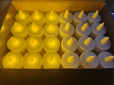 AirSoft Flameless & Smokeless Decorative Led Tea Light Candles Battery Operated Home Z Candle(Yellow, Pack of 24)