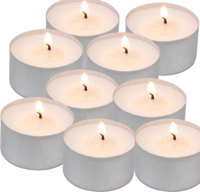 Indoblaze Long Burning Tea Light Candles | Big- 22 Gram Each | Burning Time- 5-6 Hours Candle(White, Pack of 20)