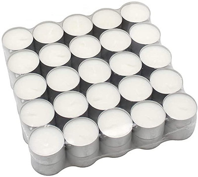 Luz Divina Burning Unscented Tealight Candles/Diwali Candle/Mini Candle/White Candle -C104 Candle(White, Pack of 50)