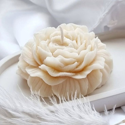 Moonique White Peony Scented Candle Premium Floral Soy Wax Candle(White, Pack of 3)