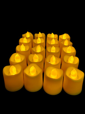 JATIN SALES ILLUMINATE LIFE Yellow LED Tealight Candles – Flameless Decorative Lights Candle(Yellow, Pack of 24)
