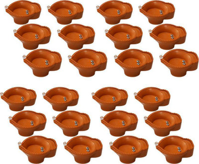 Adore Water Sensor Flameless Electric LED Diyas Float On Water For Diwali Decoration Candle(Brown, Pack of 24)