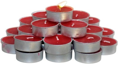 PeepalComm Premium Smokeless Wax Red Tealight Candles for Diwali Decoration Candle(Red, Pack of 100)