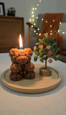 mm enterprises Teddy Bear Scented Wax for Home Décor Festive Lighting for Diwali Decoration Candle(Brown, Pack of 1)