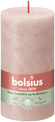 Bolsius Pillar candle 130/68 RUSTIC Candle(Pink, Pack of 1)