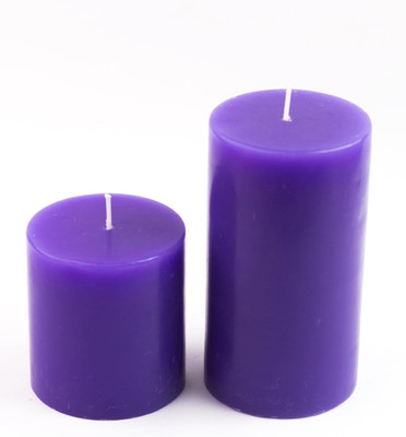 Lakshya Pillar 02 Candle(Purple, Pack of 2)
