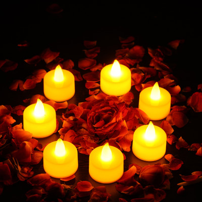 TIED RIBBONS LED Flameless Flickering Pillar Candle Battery Operated Candle(White, Pack of 12)