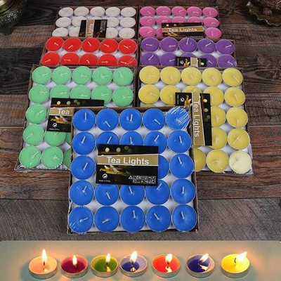 Tera13 Tealight Candles for Diwali Pooja Diwali Gifts for Family and Friends Candle(Multicolor, Pack of 2)