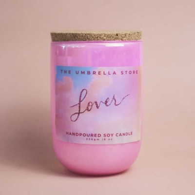 The Umbrella Store Taylor swift candle, Taylor swift inspired scented candle- Lover Candle(Pink, Pack of 1)