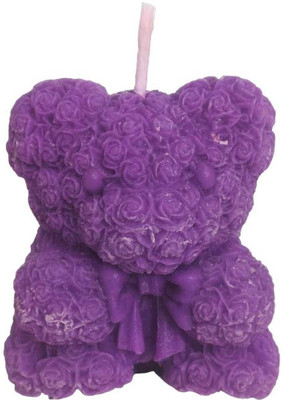 yashree Teddy Bear Candle, Valentine’s Day, Decorative Candle, Rose Bear Scented Candle(Purple, Pack of 1)