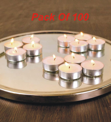 Somil Unscented Tea light Candles Candle(White, Pack of 100)