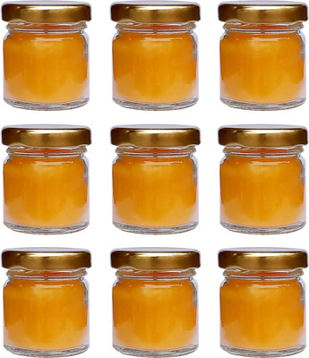 PIC Handpourd Pomelo Scented Mini Jar Wax Candle(Orange, Pack of 9)