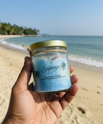SUGAMYA SCENETED_OCEAN_JAR_CANDLE_BLUE_AQUA_DECOR Candle(Blue, Pack of 1)