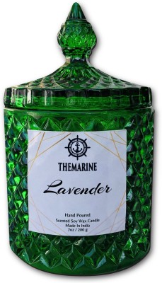 THEMARINE Lavender scented crystal jar Candle(Green, Pack of 1)