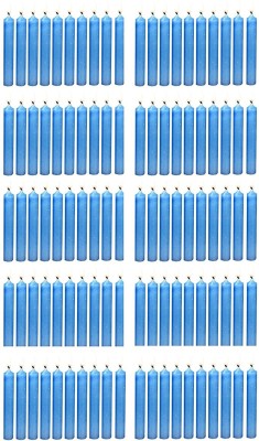 Parkash Candles Chime Candles/ Stick Candle/ Spell Candle Set of 100 | Unscented Candle(Blue, Pack of 100)
