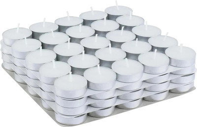 CHIKLIT ENTERPRISE Ayari Creations 4-5 Hour Long Burning Unscented Tea Light Candle(White, Pack of 50)