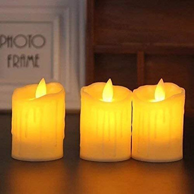 xenith Flickering Flameless Smokeless Dancing Votive Acrylic LED Candle Pack of 1 Candle(Gold, Yellow, Pack of 1)