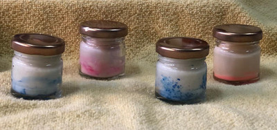 Shiraj Creation MINI JAR CANDLE Candle(Multicolor, Pack of 4)