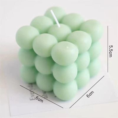Aatman Enterprise Bubble Cube (3 Layer) Candle(Green, Pack of 1)