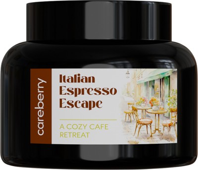 Careberry Italian Espresso Escape Candle|Natural Soy Wax Candle Black Matki Design 150g Candle(Beige, Pack of 1)