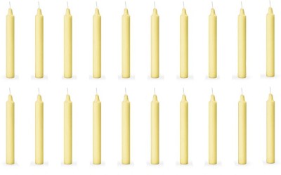 ASIDEA Plain 20 stick candles for home decor, birthday, Diwali, Party Candle(Yellow, Pack of 20)