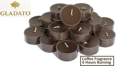 GLADATO Coffee Scented Luxury Soy wax Tealight Candle For Every Occasion | 6 Hours Burn Candle(Brown, Pack of 10)