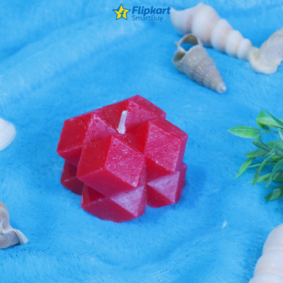 Flipkart SmartBuy Handmade Rose Small Square Scented Candle Candle(Red, Pack of 1)