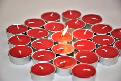 PeepalComm Premium Smokeless Wax Red Tealight Candles for Diwali Decoration S2 Candle(Red, Pack of 150)