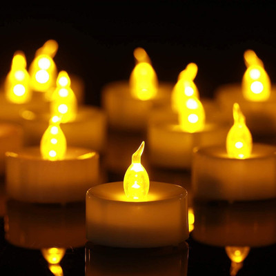 SIDDIVINAYAK CREATION Flameless & Smokeless Battery Operated LED Candle Tea Light Diwali Decoration Candle(Yellow, Pack of 4)