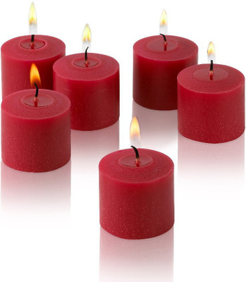 FIVON Smokeless Scented Raspberry Votive Long Burning Incense Candle(Maroon, Pack of 6)