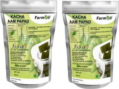 Farm4u Kaccha Aam Papad pack of 2 (400 gm each) Mango Candy(2 x 400 g)