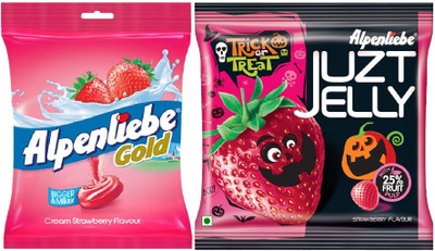 Alpenliebe Strawberry & Just Jelly Toffee Candy(2 x 152 g)