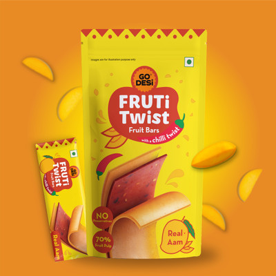 GO DESi Real Aam Fruti Twist Fruit Bar Mango Candy Bar(70 g)