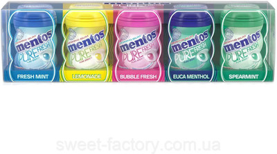 Mentos Pure Fresh Sugar-Free Cherry Gum – 6 Bottles X 30 Pieces, Dutch Import-978657