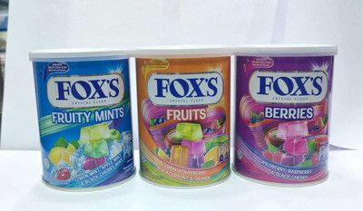 FOX'S FOX CRYSTAL CLEAR FRUIT FLAVOUR 3 X 180g ( BERRIES , FRUITS & FRUITY MINTS ) Candy(3 x 180 g)