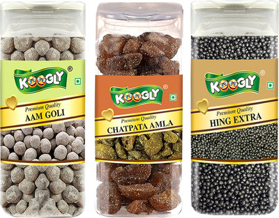 Koogly Premium Quality After Meal Digestive Aam Goli, Chatpata Amla, Hing Extra Candy(3 x 233.33 g)