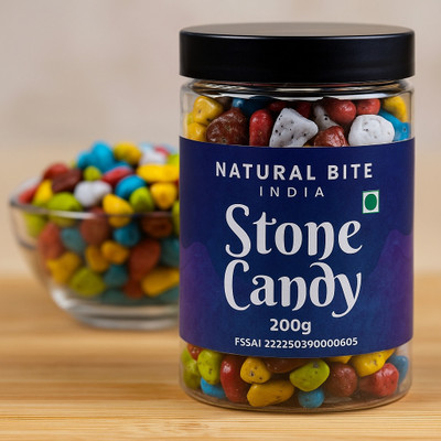 Natural Bite India Milk Stone Chocolate | Marble Chocolate Crackles | Caramels Sweet Candy chocolate Cotton Candy(200 g)