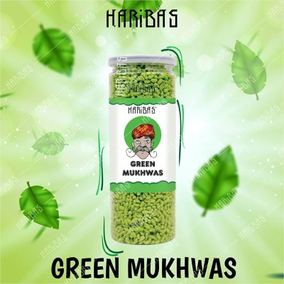 HARIBAS Green Mukhwas 200gm | Peppermint Coated Saunf Mouth Freshner ( Mukhwas / Fennel Mouth Freshener Helps in Digestion- Easy to Store 200gm Sweet Mouth Freshener Sweet Mouth Freshener(200 g)