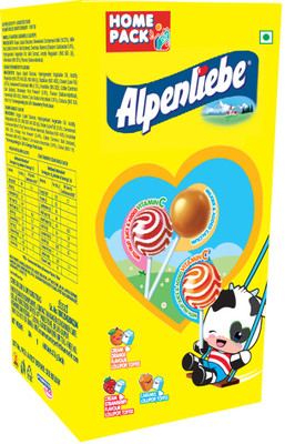 Alpenliebe Lollipop Orange, Strawberry and Caramel Lollipop(48 x 8 g)