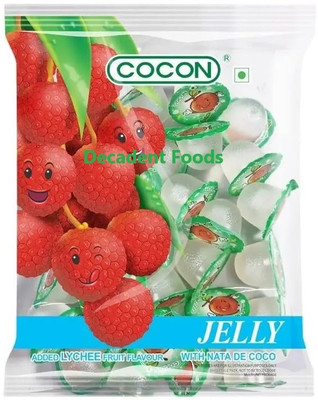 Decadent Foods Cocon Jelly Lychee Fruit Flavour with Nata de Coco Jelly Candy(300 g)
