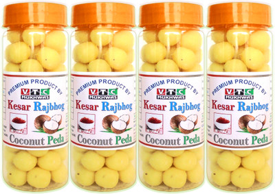 VTC Tasty Real Kesar Milk Coconut Laddu Peda, Coconut Kesar Toffee 250 g Truffles(4 x 250 g)