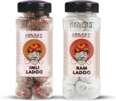 HARIBAS Pack Of 2 Chatpati Imli Laddu & Ram Ladoo 200gm Each | Digestive Churan Goli SWEET, SOUR Powder Candy(2 x 200 g)