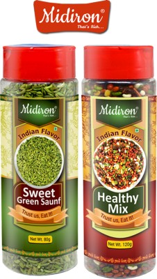 Midiron Mukhwas Combo Pack |Green Sweet Saunf (80 gm)| Healthy Mix (120 gm)| Sweet Mouth Freshener(2 x 150 g)