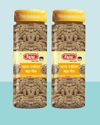BAJAJ OMRAJ by(BAJAJESTD.1964) Aam Papad,AamRasilla(Khatta-Mitha)(200g each) Pack of 2 Natural Aam Candy(2 x 200 g)